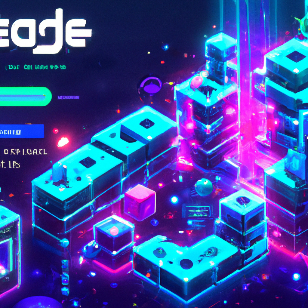 screenshot of a neon puzzle level with particle effects